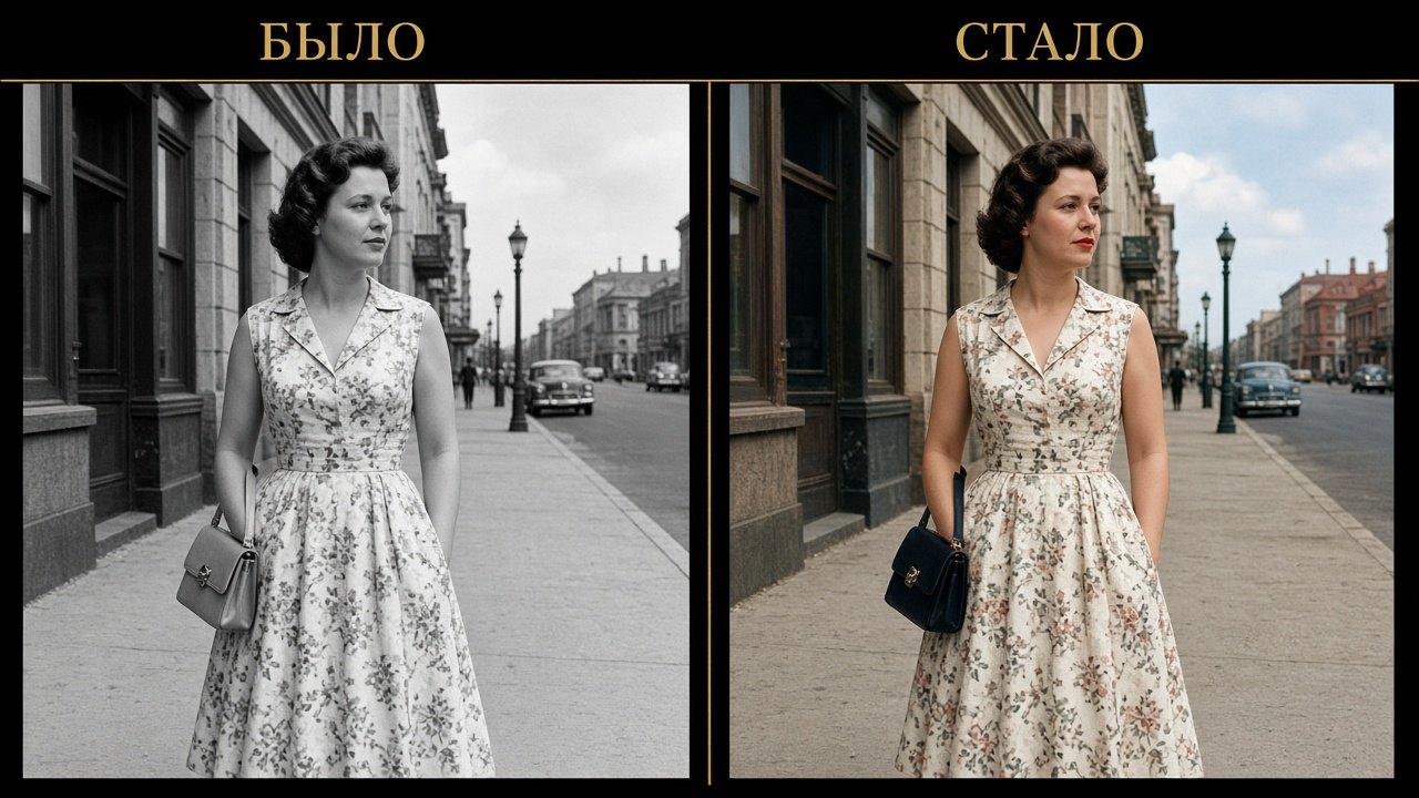 Раскрасить чёрно-белое фото