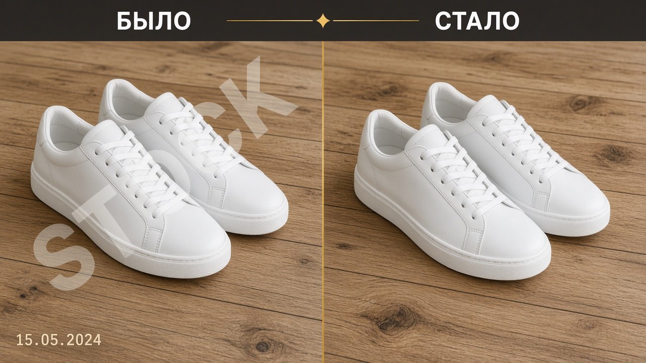 Убрать водяной знак со фото кроссовок